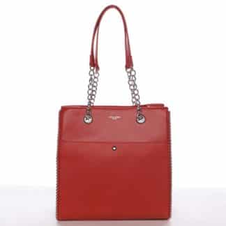 Luxusní a originální dámská červená kabelka přes rameno - David Jones Mishel červená