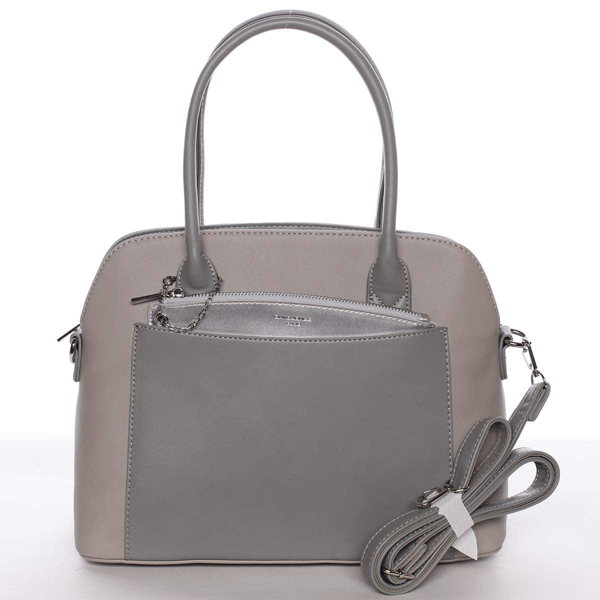 Exkluzivní dámská šedá zaoblená kabelka - David Jones Hiliery šedá