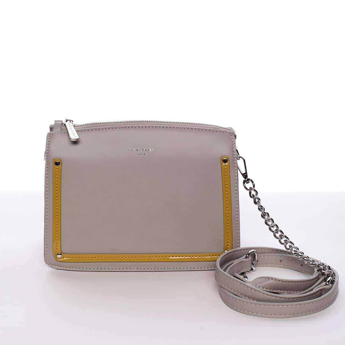 Malá originální crossbody kabelka šedá - David Jones Yuriko šedá