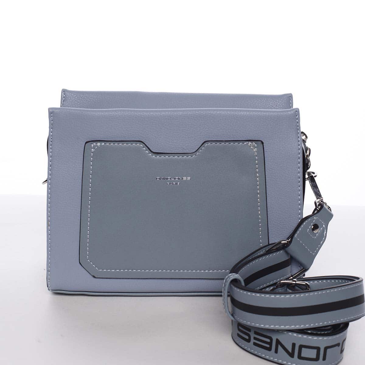 Dámská světle modrá crossbody kabelka s kapsičkou - David Jones Angeli modrá