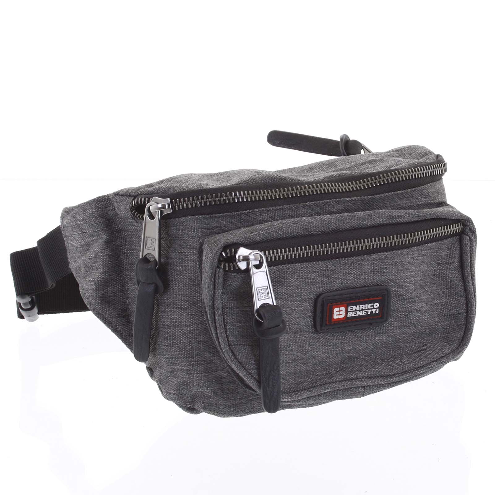 Stylová pánská tmavě šedá ledvinka - Enrico Benetti Carlos šedá