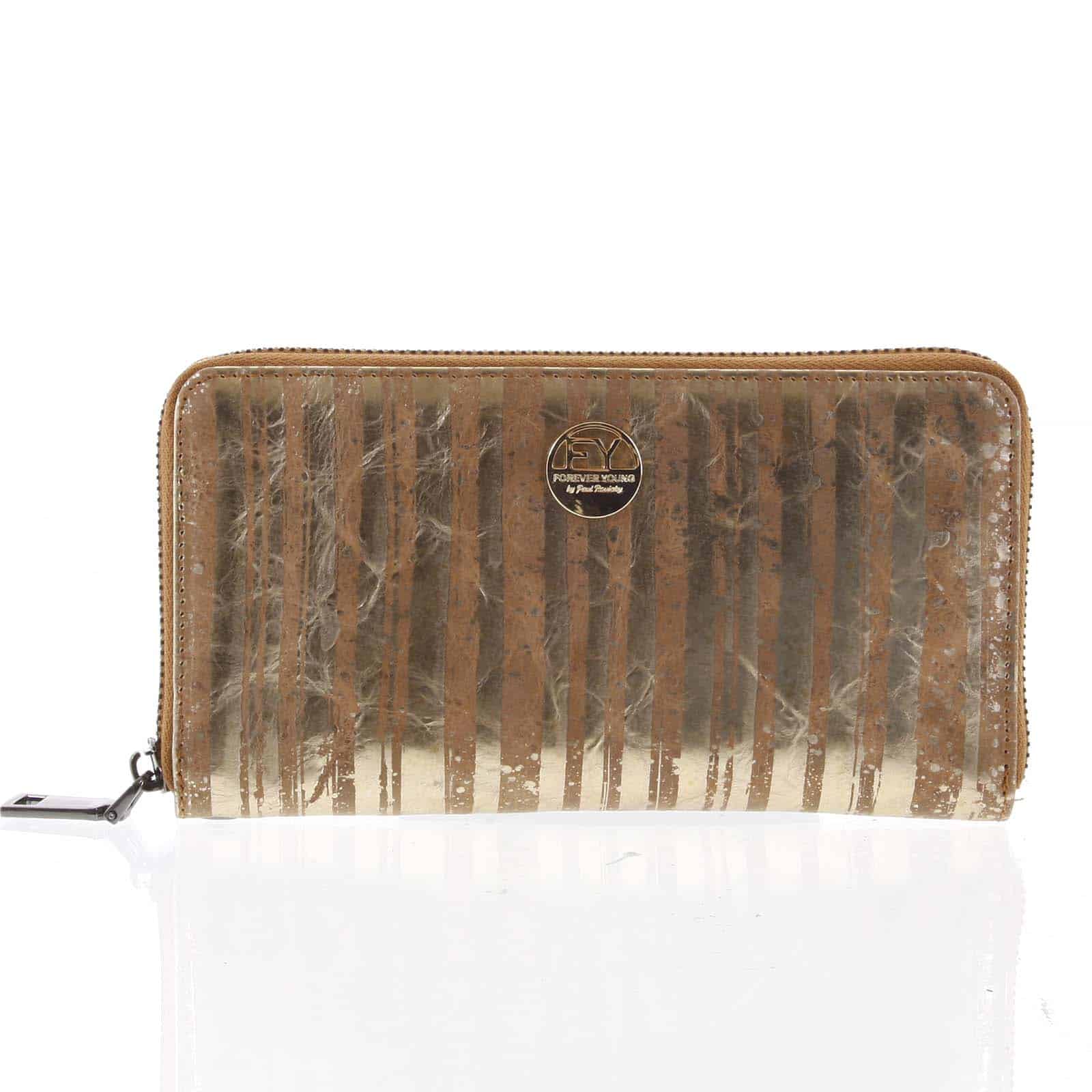 Luxusní dámská kožená peněženka pouzdro zlaté - Rovicky 76119 zlatá