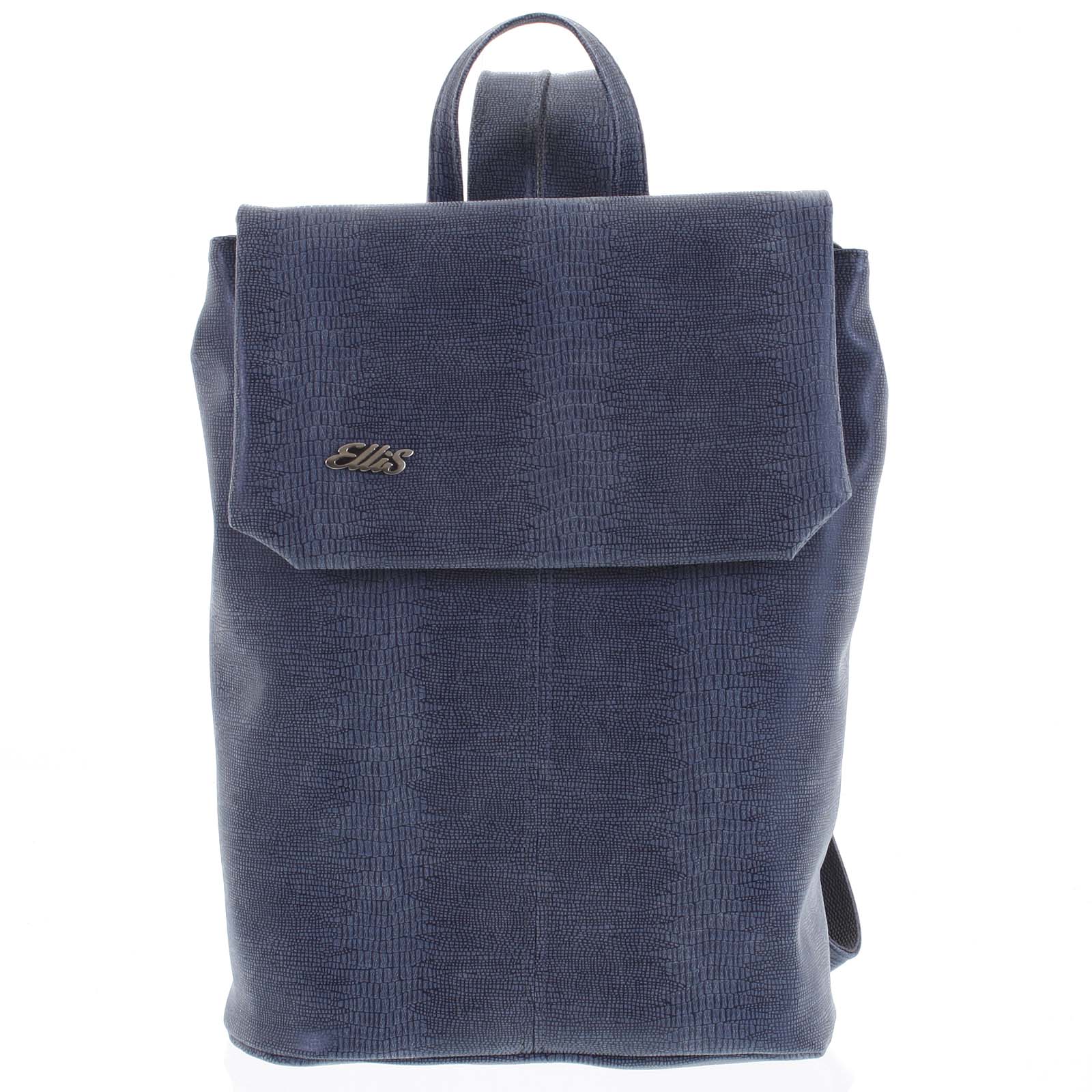 Větší měkký dámský moderní modrý batoh - Ellis Elizabeth  modrá