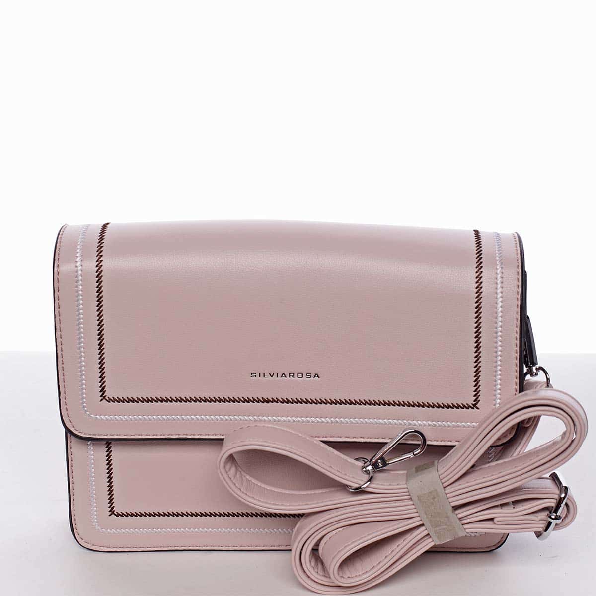 Originální elegantní crossbody kabelka světle růžová - Silvia Rosa Cielo  růžová