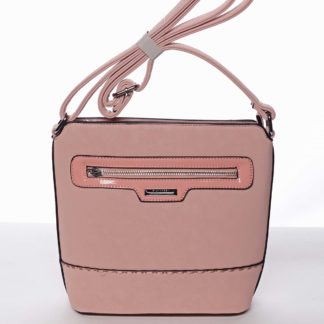 Elegantní dámská růžová crossbody kabelka - Silvia Rosa Meylin růžová