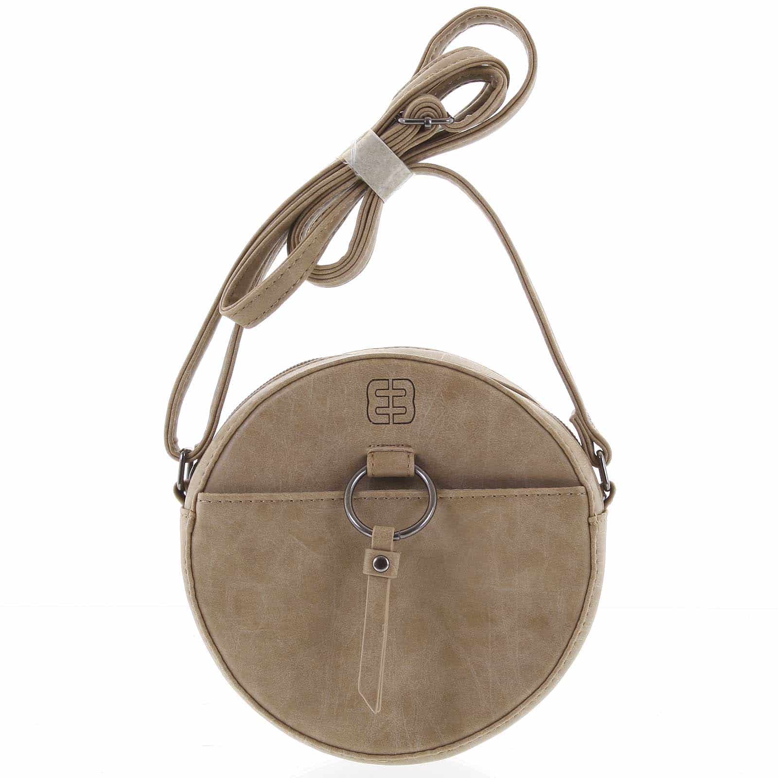 Kulatá moderní dámská crossbody kabelka taupe - Enrico Benetti Behesha Taupe