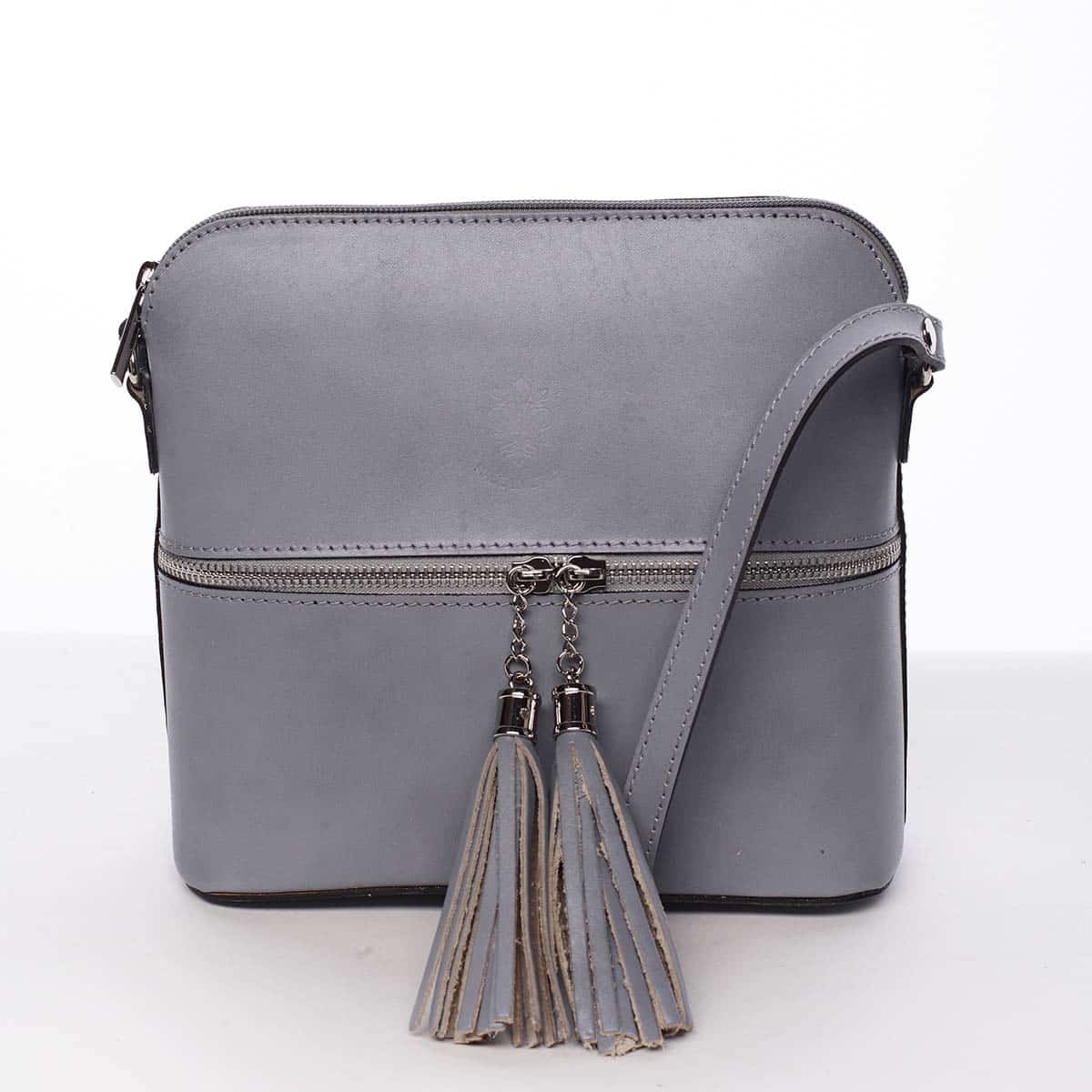 Módní dámská kožená crossbody kabelka světle modrá - ItalY Farzana modrá