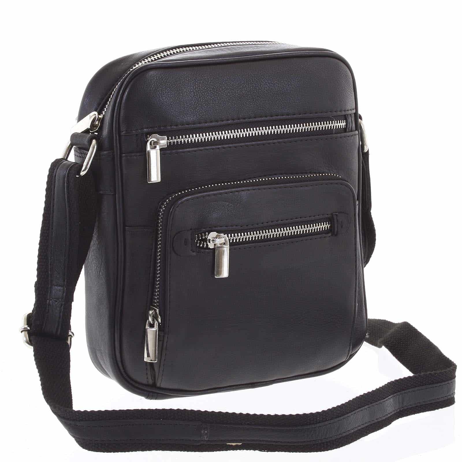 Módní pánská crossbody kožená taška na doklady černá - WILD Andric černá