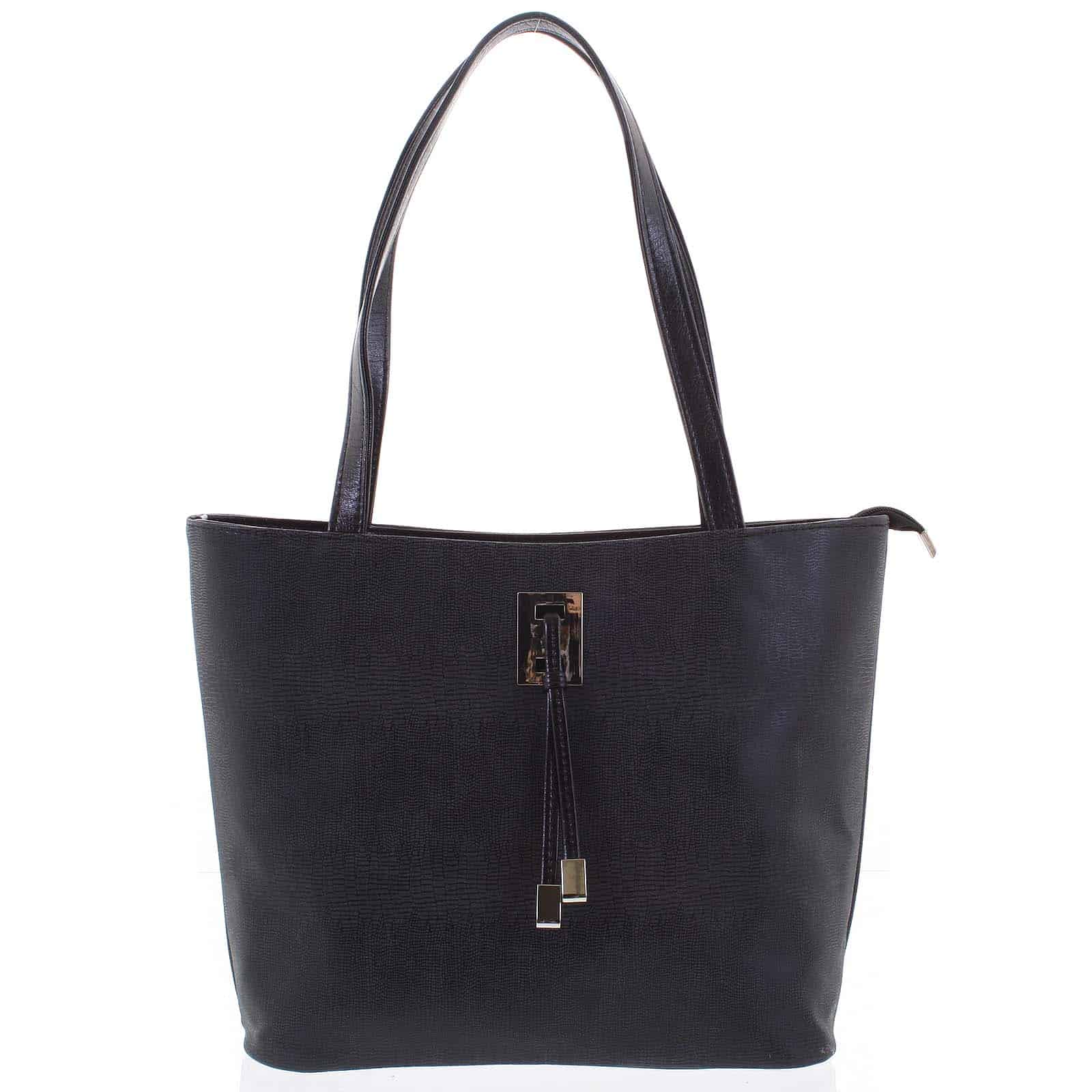 Velká černá vzorovaná dámská kabelka přes rameno - Ellis Huyen černá