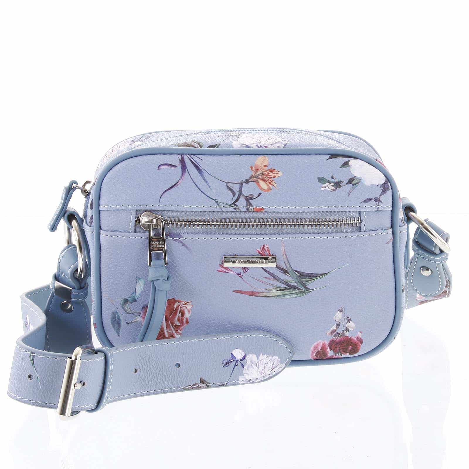 Malá originální vzorovaná crossbody kabelka světle modrá - David Jones Sounita modrá