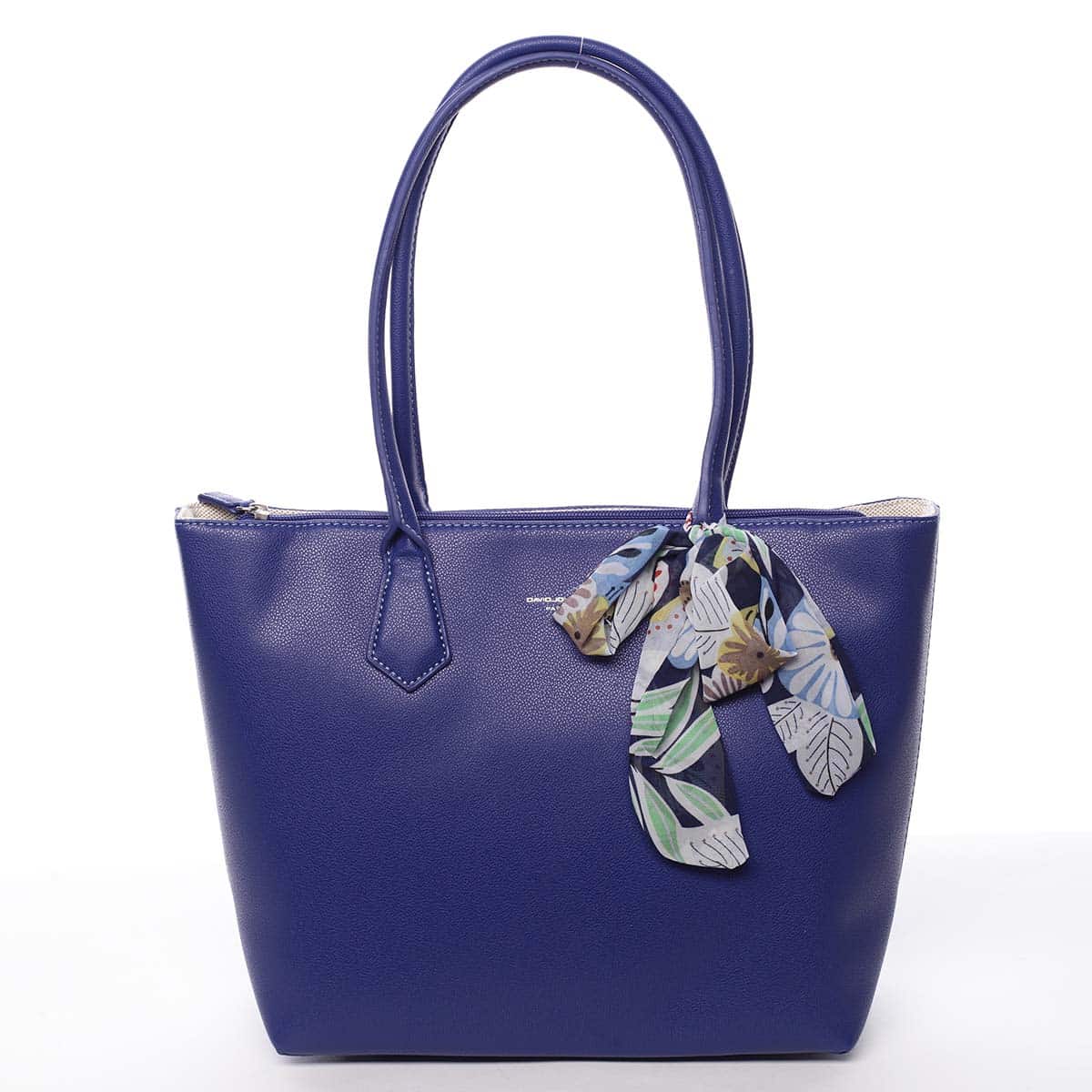 Velká dámská kabelka přes rameno modrá - David Jones Lowe modrá