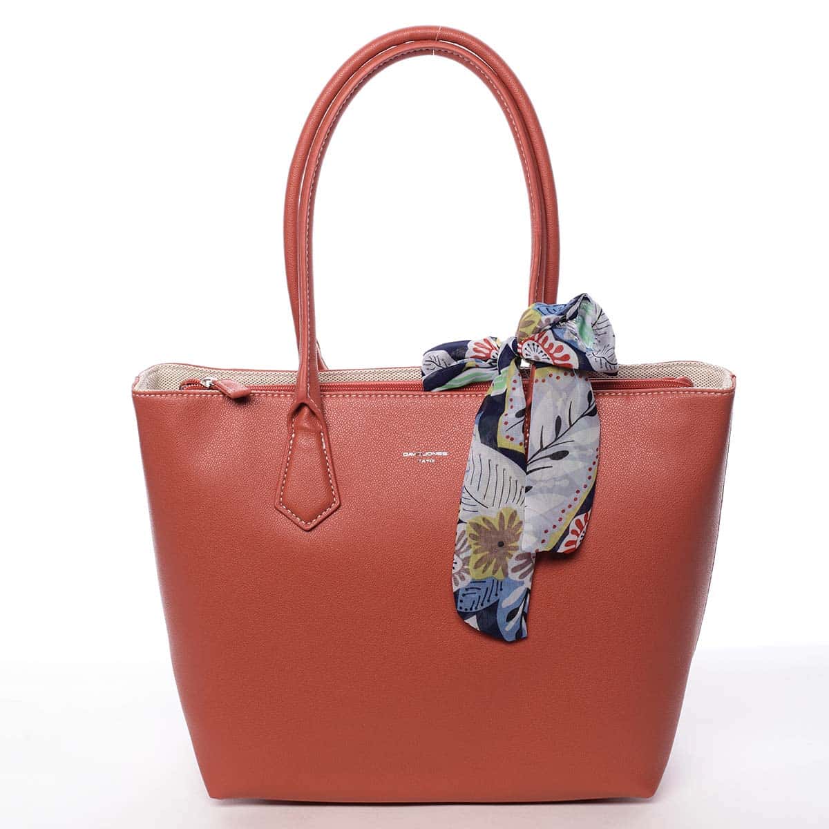 Velká dámská kabelka přes rameno cihlově červená - David Jones Lowe červená