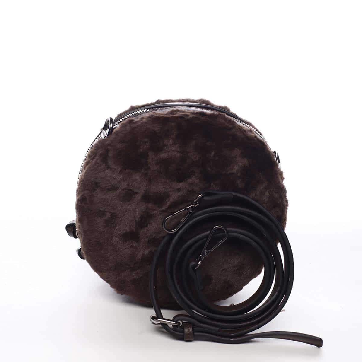 Dámská kožešinová kabelka kávově hnědá - Maria C Cheer hnědá