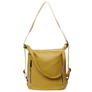 Dámská kožená kabelka batoh žlutá - ItalY Nadine žlutá
