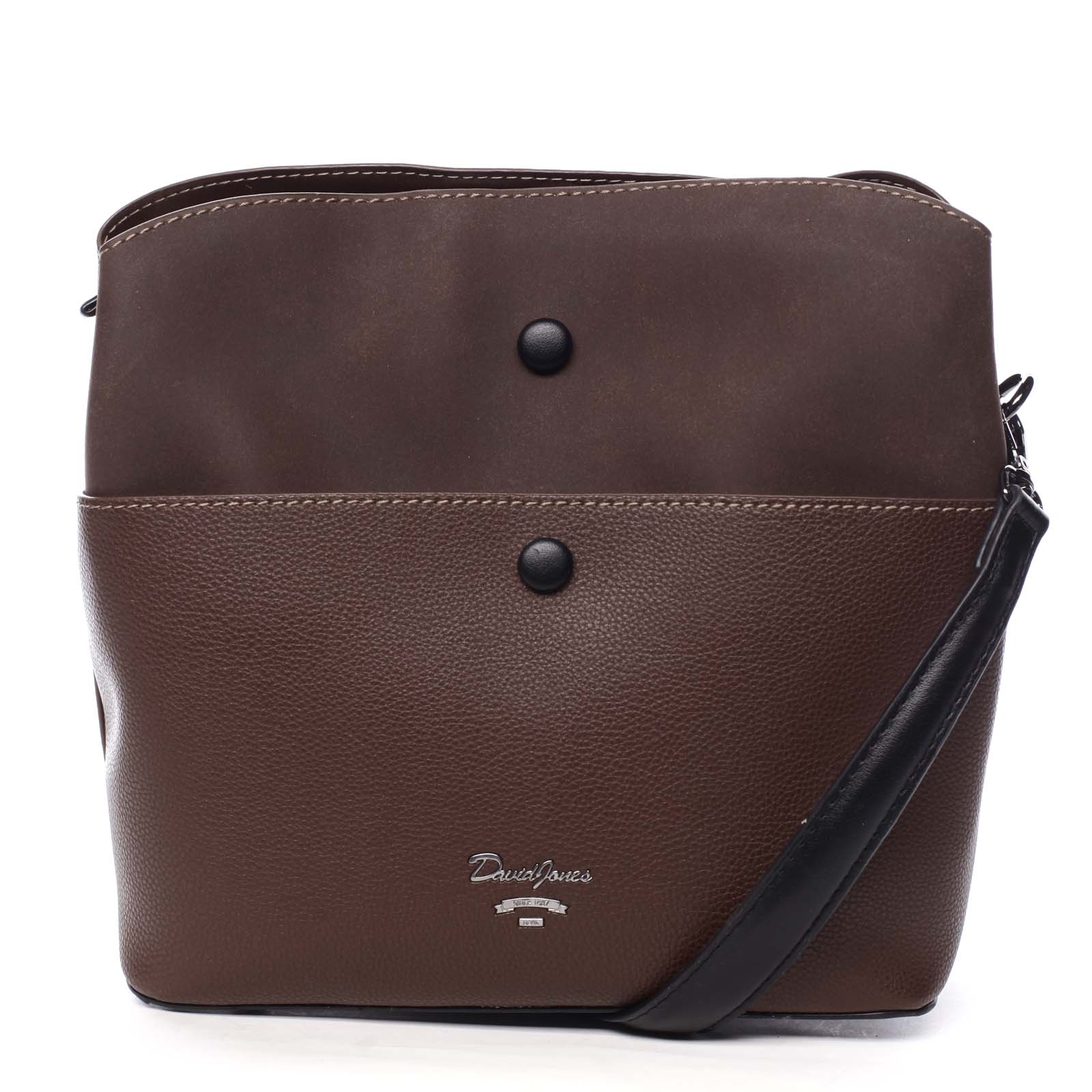 Dámská originální crossbody kabelka tmavě hnědá - David Jones Maud hnědá