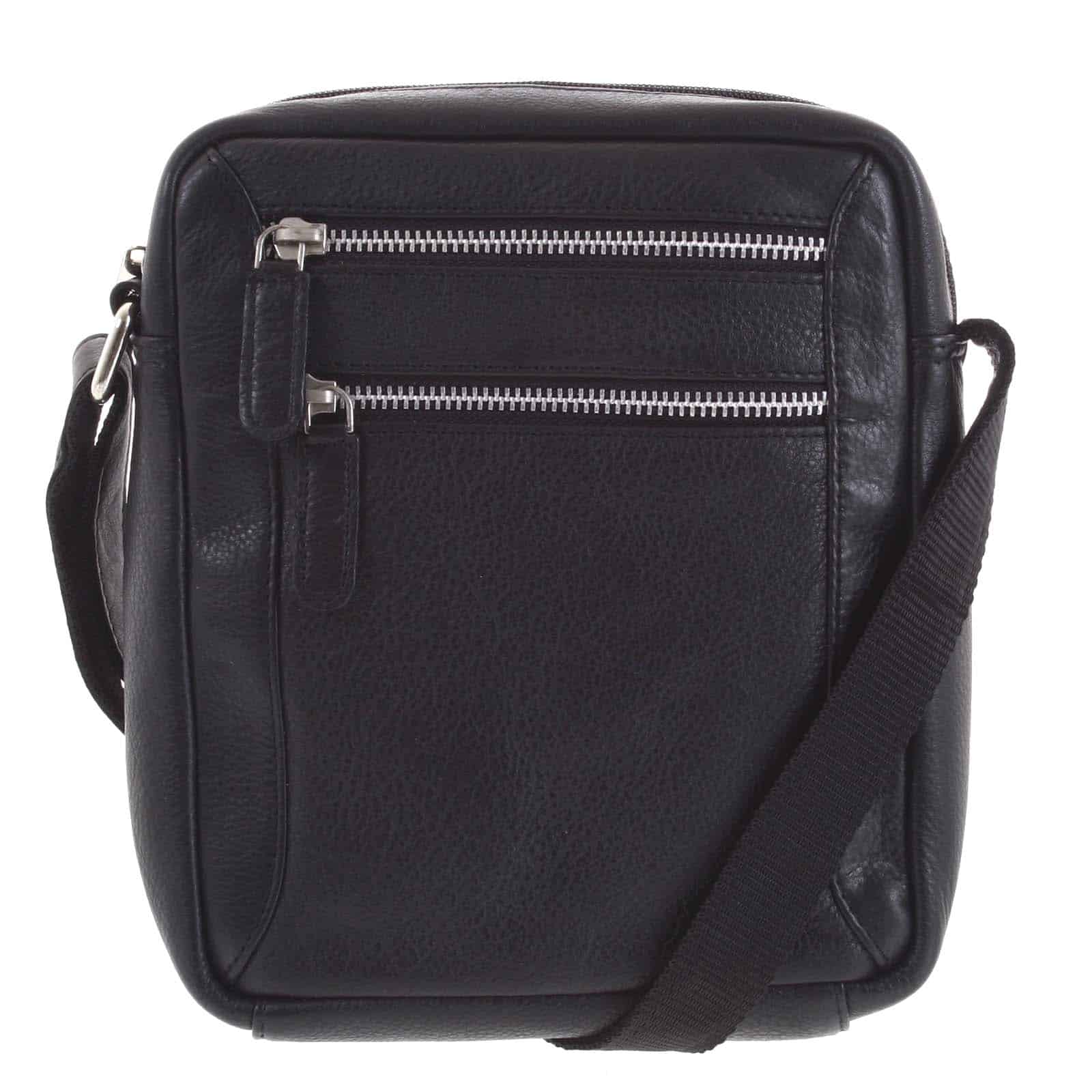 Pánská kožená crossbody taška černá - Tomas Mikael černá