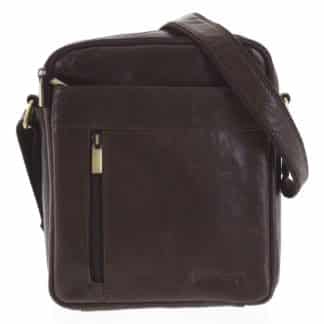 Pánská kožená taška přes rameno tmavě hnědá - SendiDesign Lennon hnědá