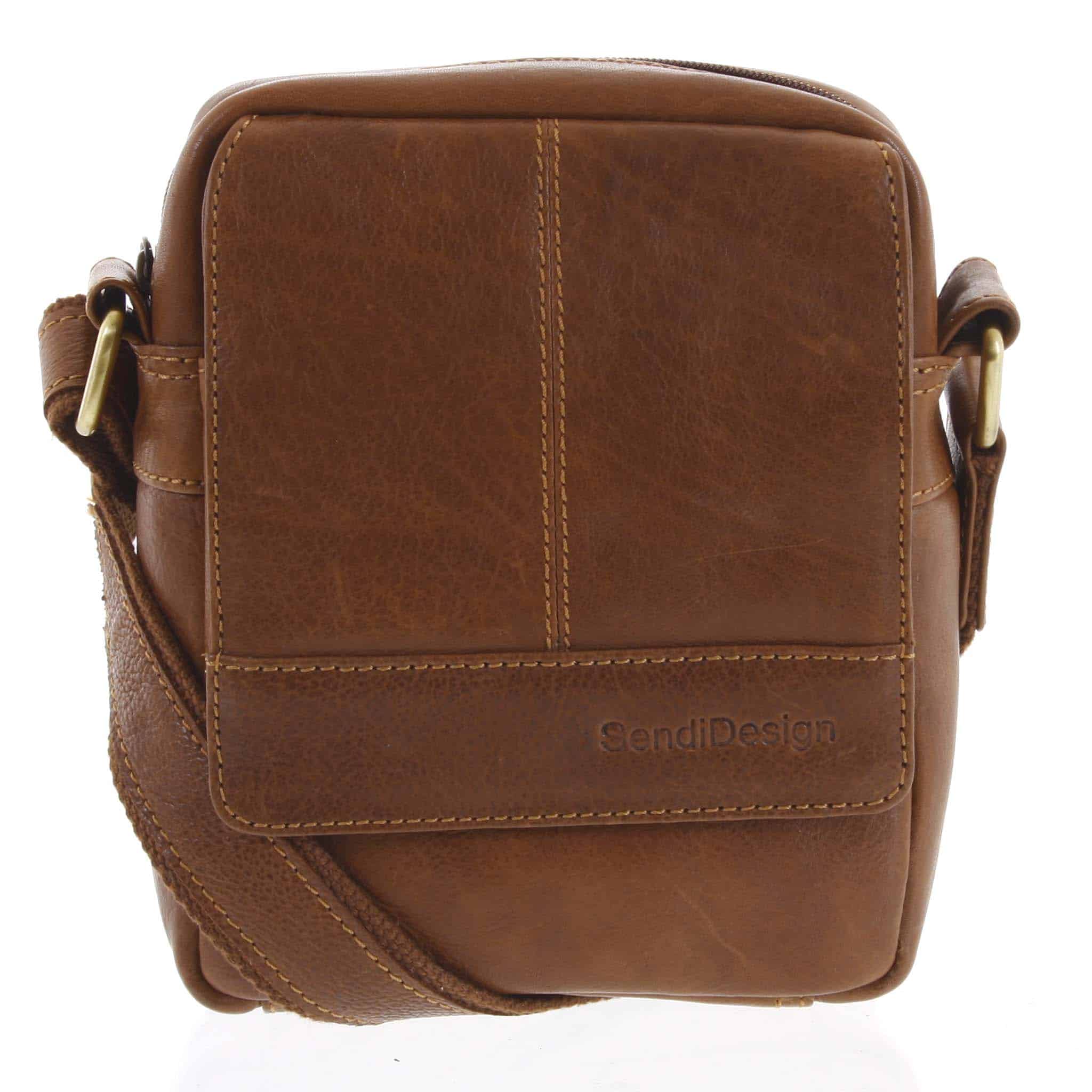 Pánská kožená crossbody taška na doklady hnědá - SendiDesign Niall hnědá