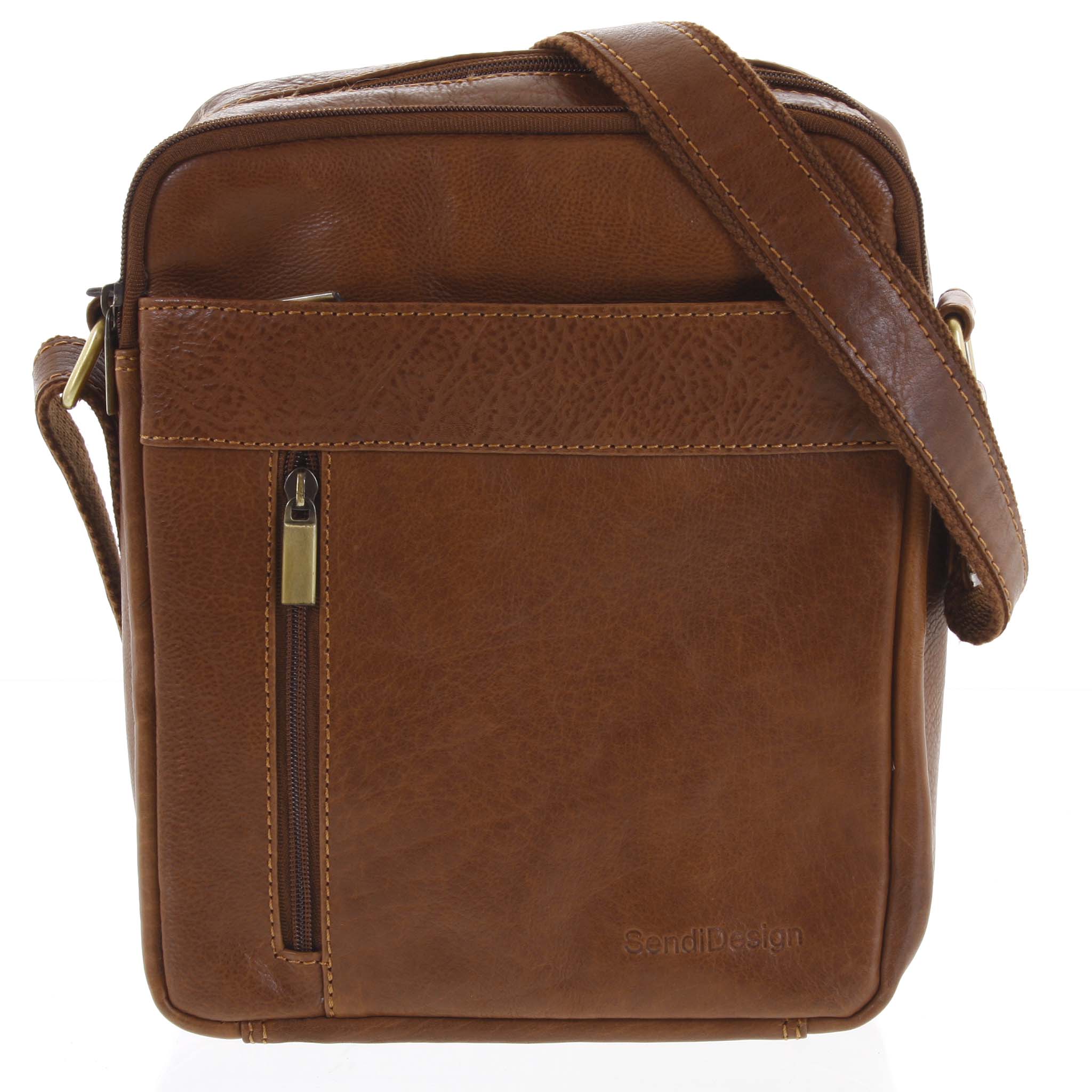 Pánská kožená taška přes rameno hnědá - SendiDesign Lennon hnědá
