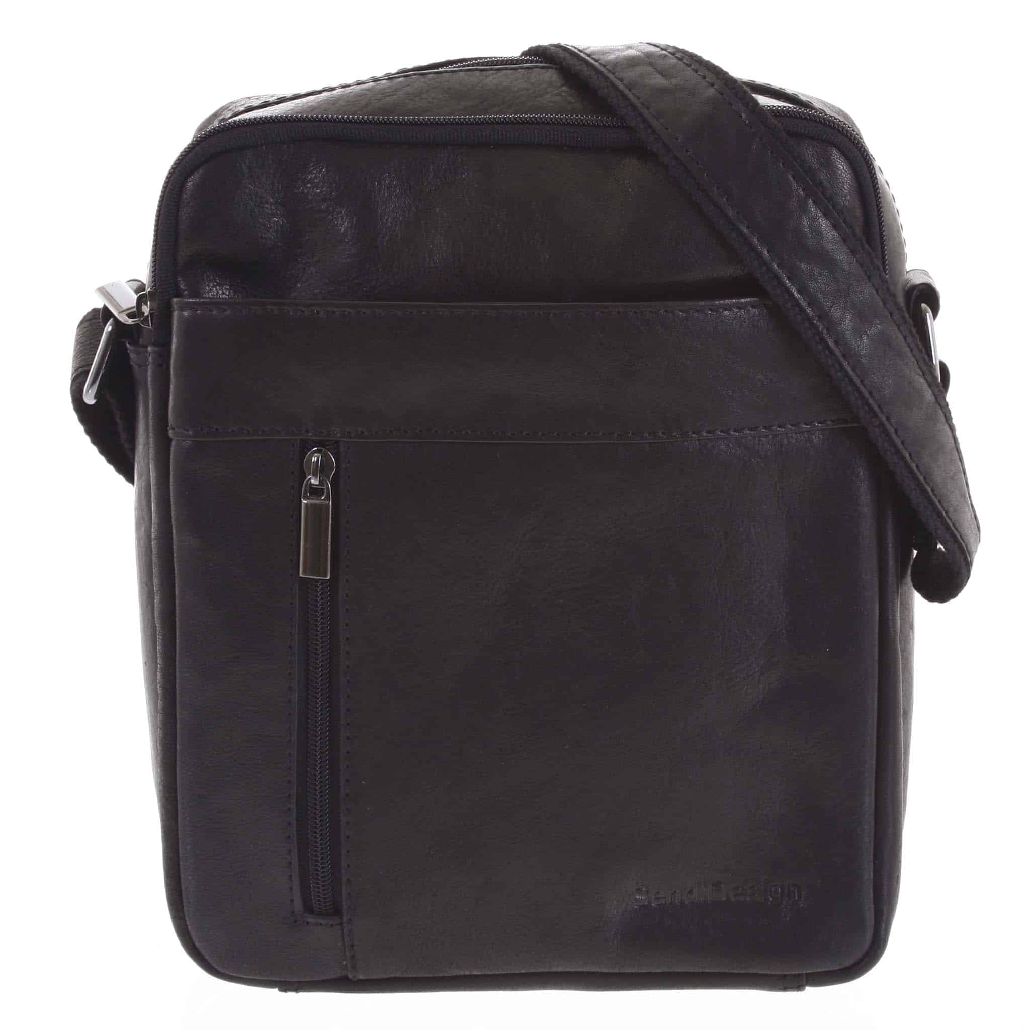 Pánská kožená taška přes rameno černá - SendiDesign Lennon černá