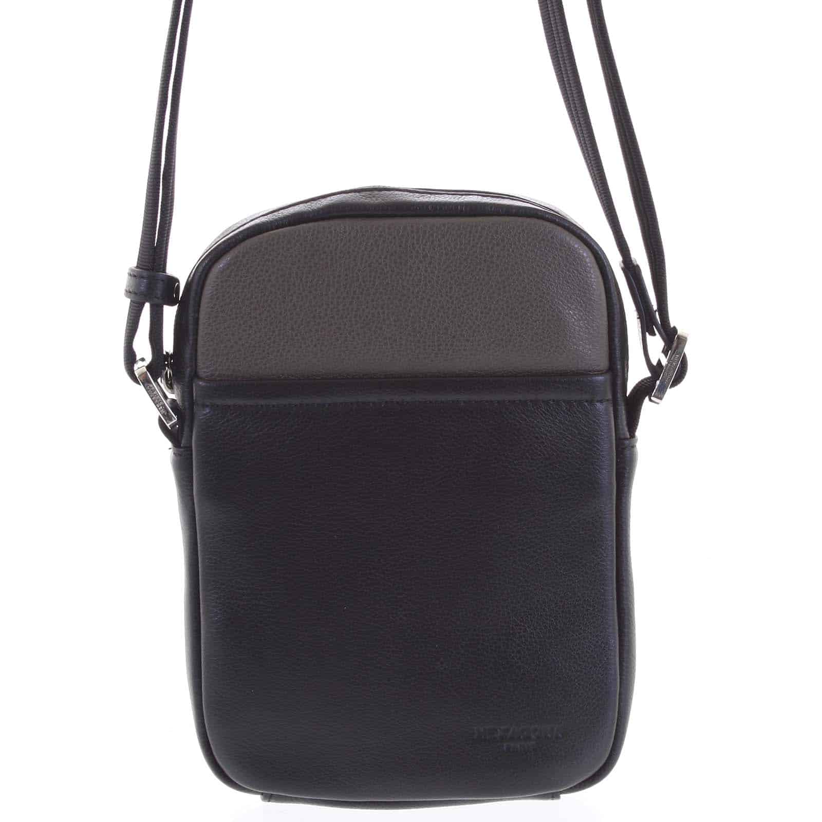 Pánská kožená taška na doklady taupe - Hexagona Yesterday černá