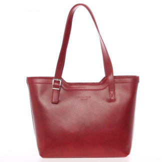 Červená elegantní kožená kabelka ItalY Melisa červená