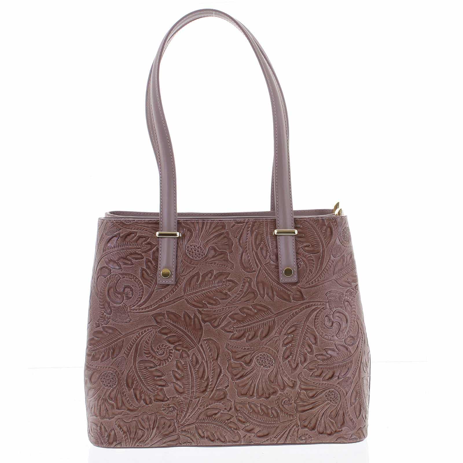 Exkluzivní dámská kožená kabelka tmavě růžová - ItalY Logistilla růžová