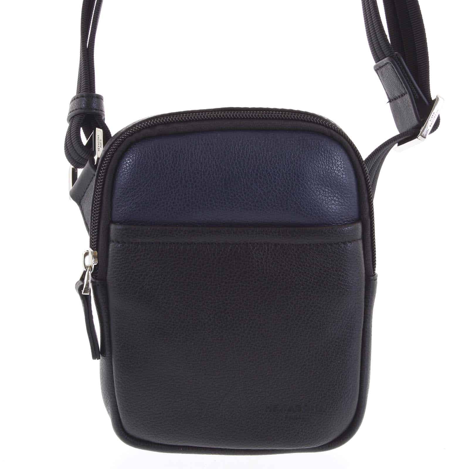 Pánská kožená taška na doklady černo modrá - Hexagona Monday modrá