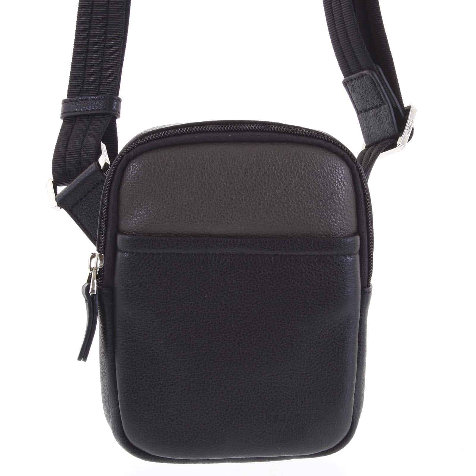 Pánská kožená taška na doklady černá taupe - Hexagona Monday taupe