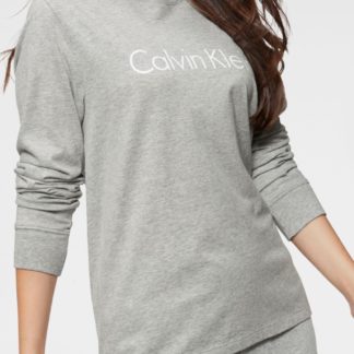 Calvin Klein šedé dámské tričko L/S Crew Neck s logem
