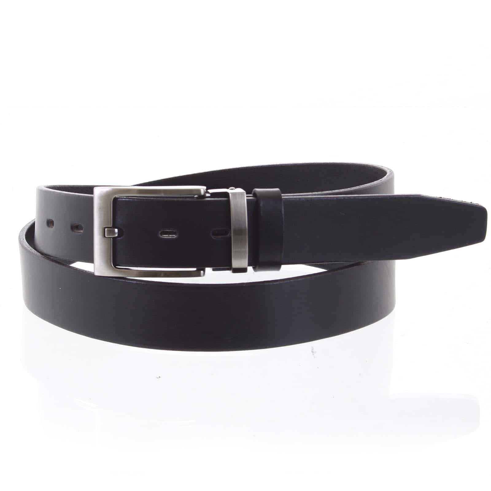 Pánský kožený opasek oblekový černý - PB Riss 115 černá