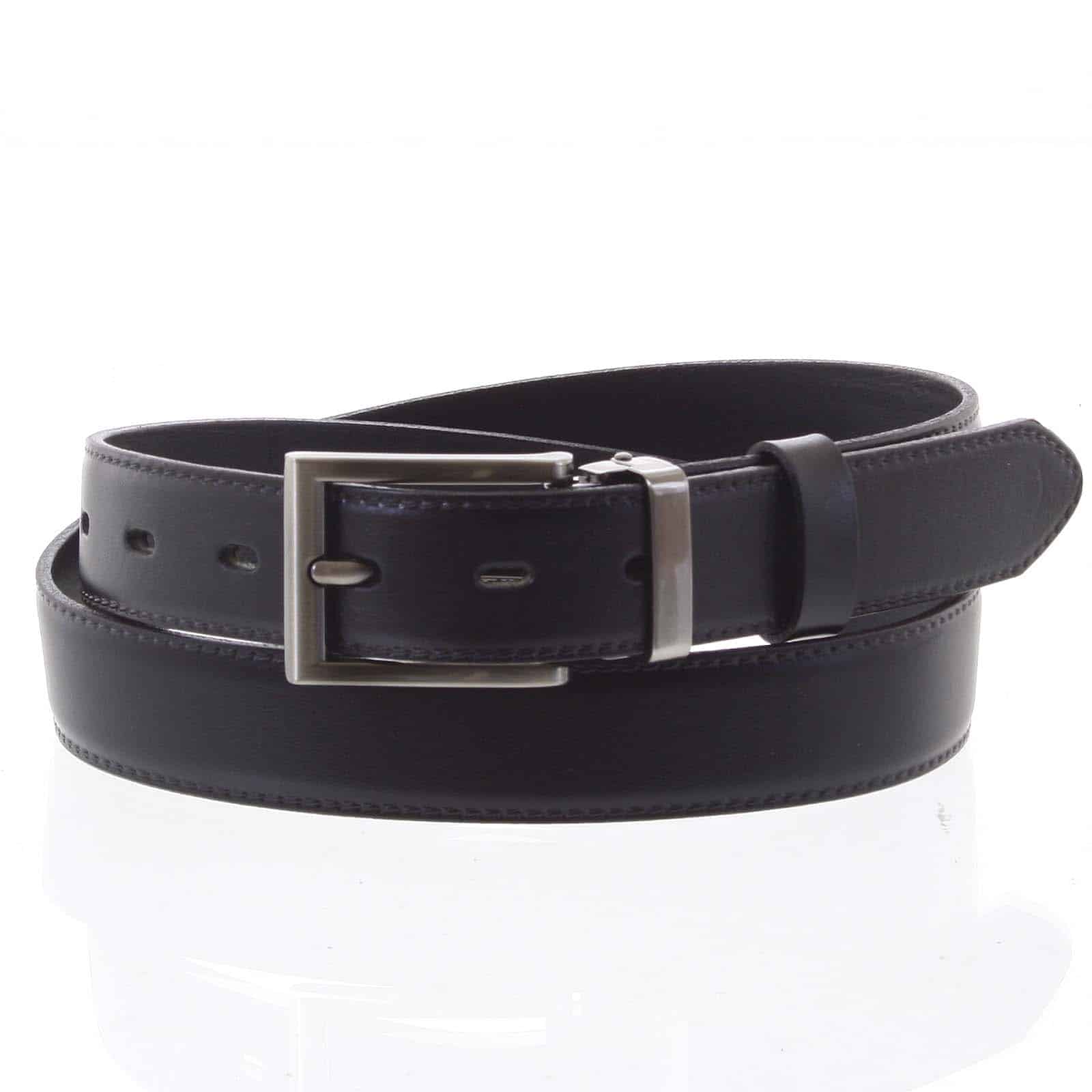 Pánský kožený opasek oblekový černý - PB Labim 95 černá