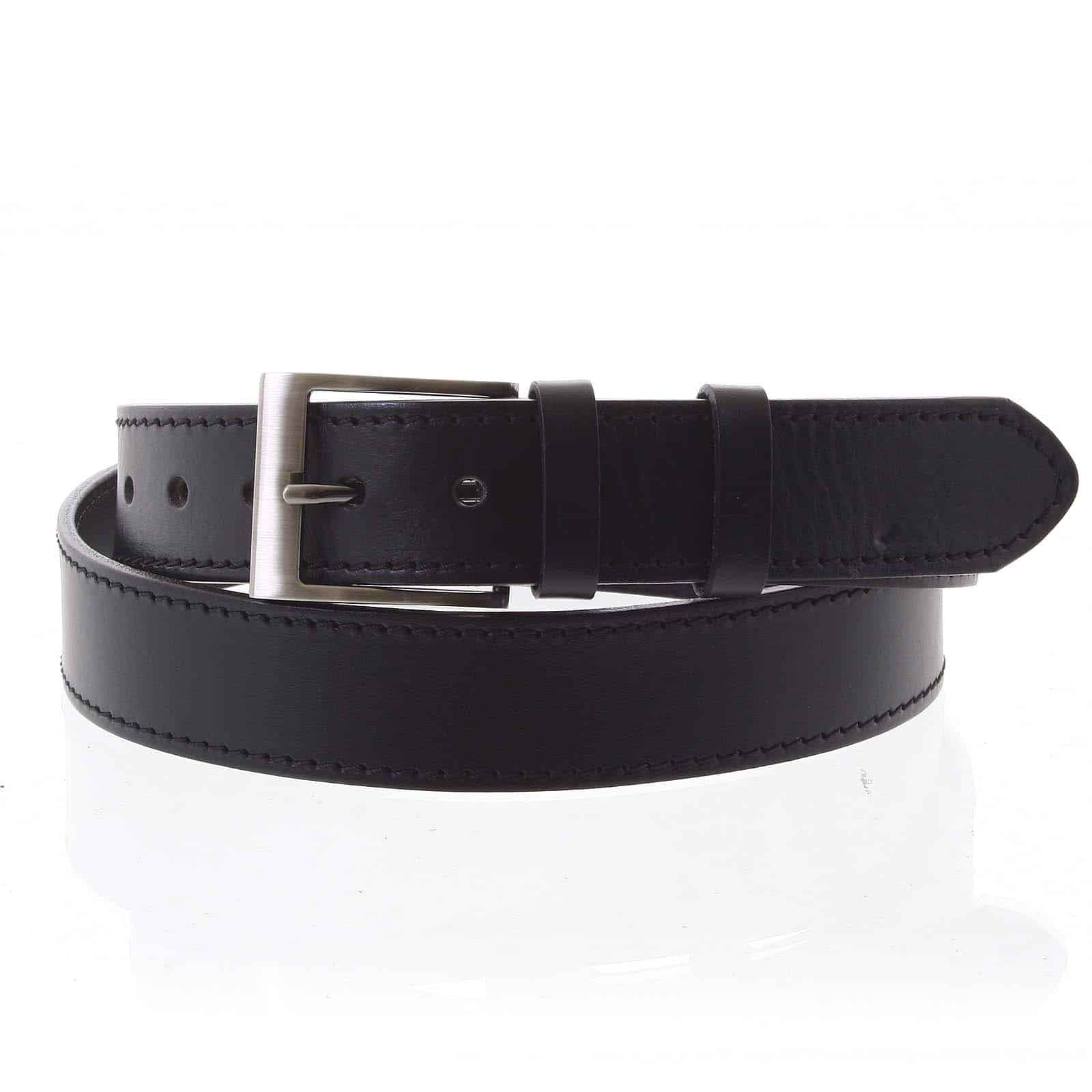 Pánský kožený opasek jeansový černý - PB Amin 95 černá