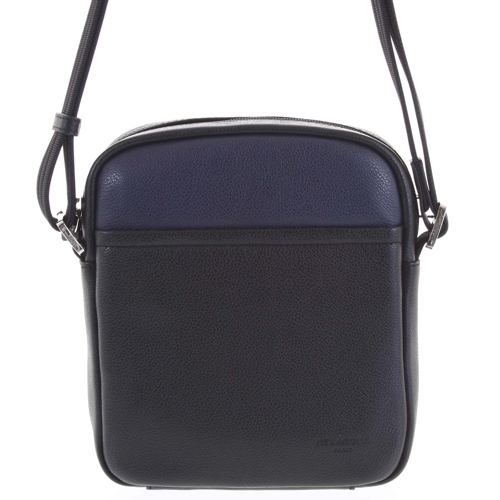 Pánská kožená taška na doklady černo modrá - Hexagona Thursday modrá