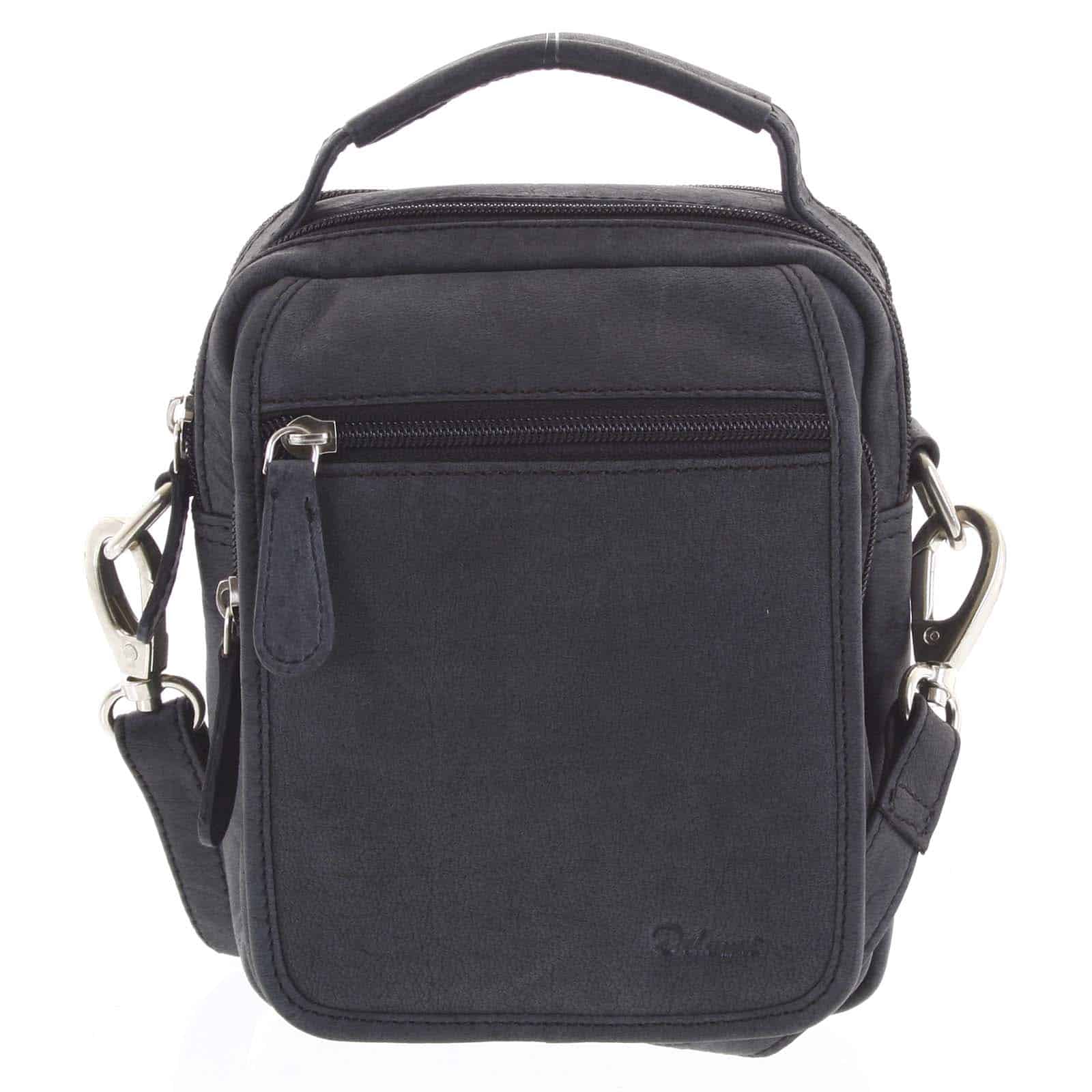 Pánská kožená taška přes rameno černá - Delami Gabo S černá