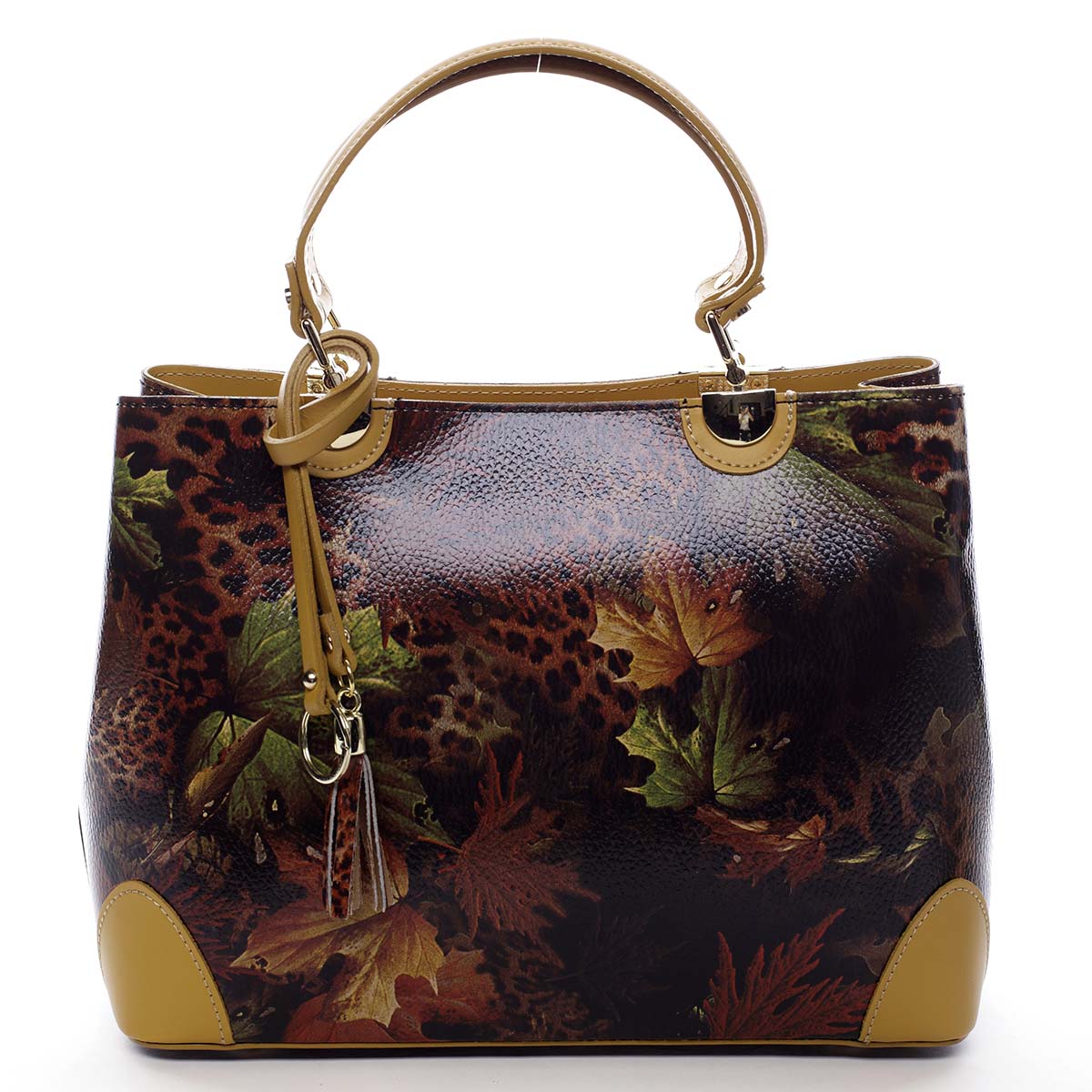 Originální dámská kožená kabelka podzimní žlutá - ItalY Mattie žlutá