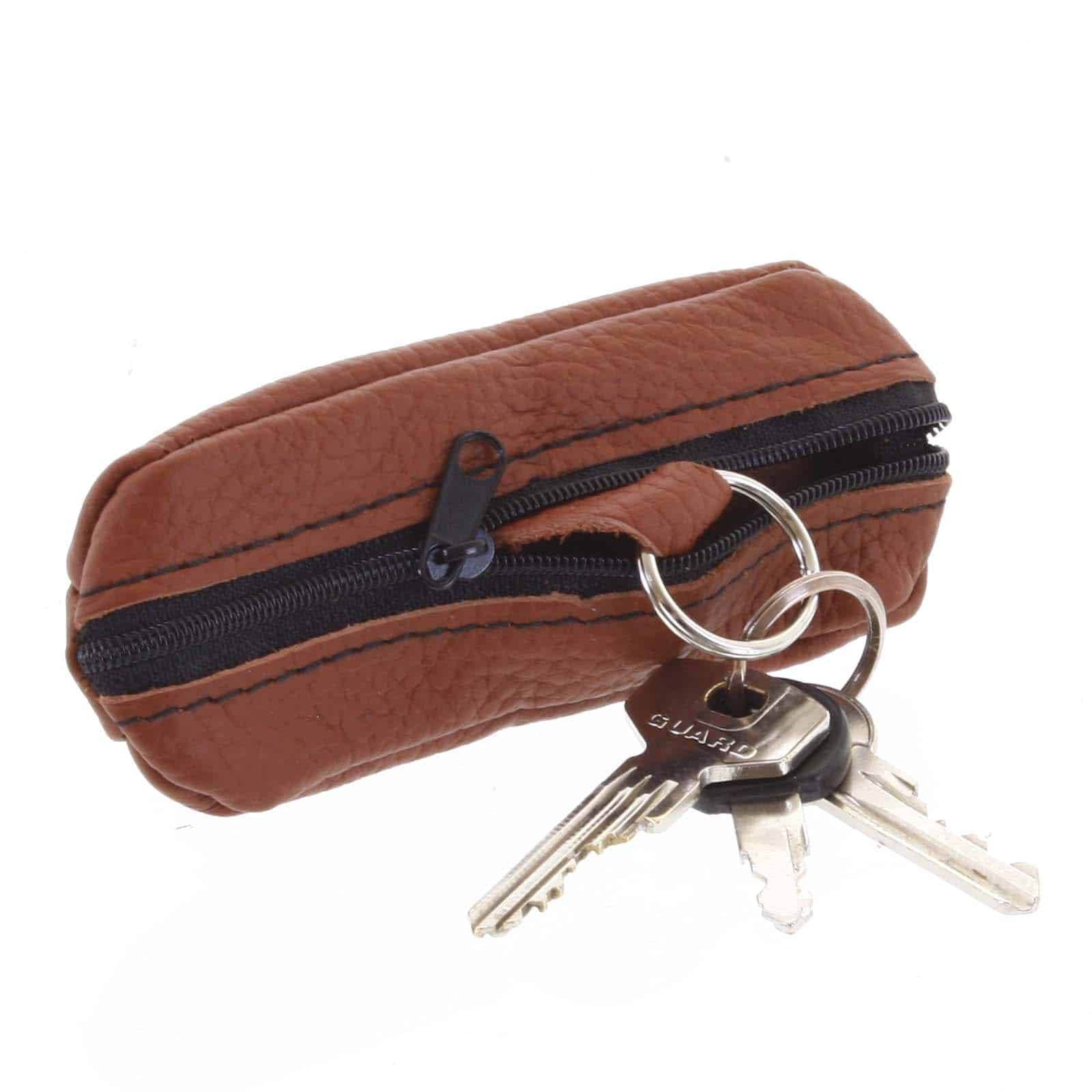 Kožená klíčenka SendiDesign světle hnědá - KL002 hnědá