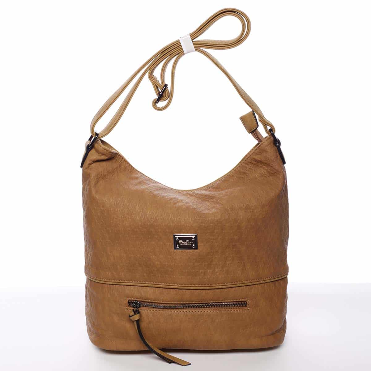 Elegantní a originální dámská crossbody kabelka světle hnědá - Silvia Rosa Labrilla hnědá