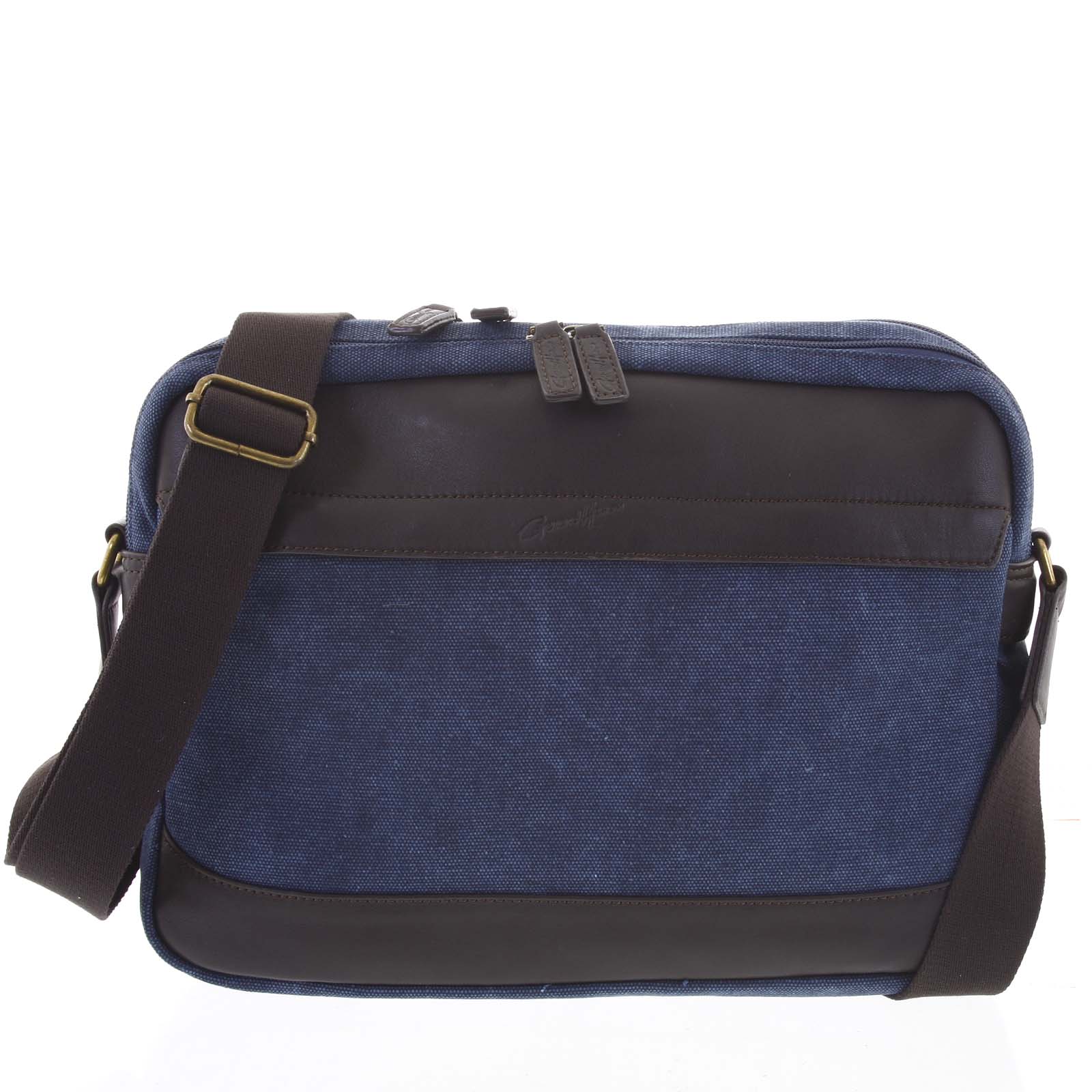 Moderní pánská taška s koženými detaily modrá - Gerard Henon Telfor modrá