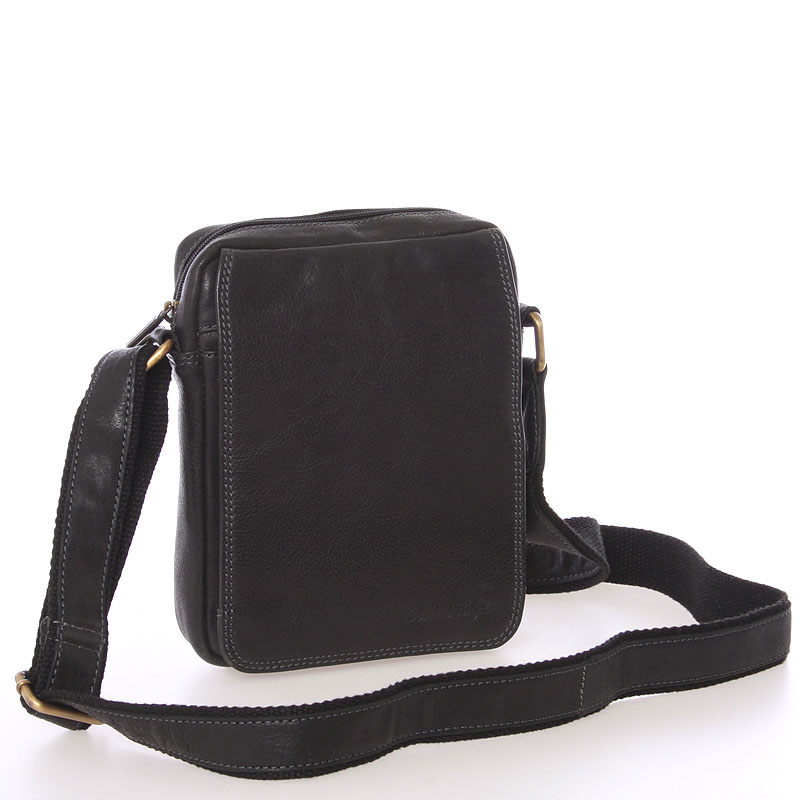 Pánská kožená taška na doklady přes rameno černá - SendiDesign Dumont černá