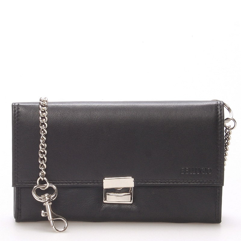 Luxusní velká kožená kasírtaška černá - Bellugio Basileia černá