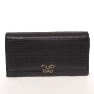 Elegantní dámská polokožená černá peněženka - Cavaldi PX202 černá