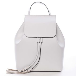 Luxusní dámský batoh světle šedý kožený - ItalY Adelpha šedá