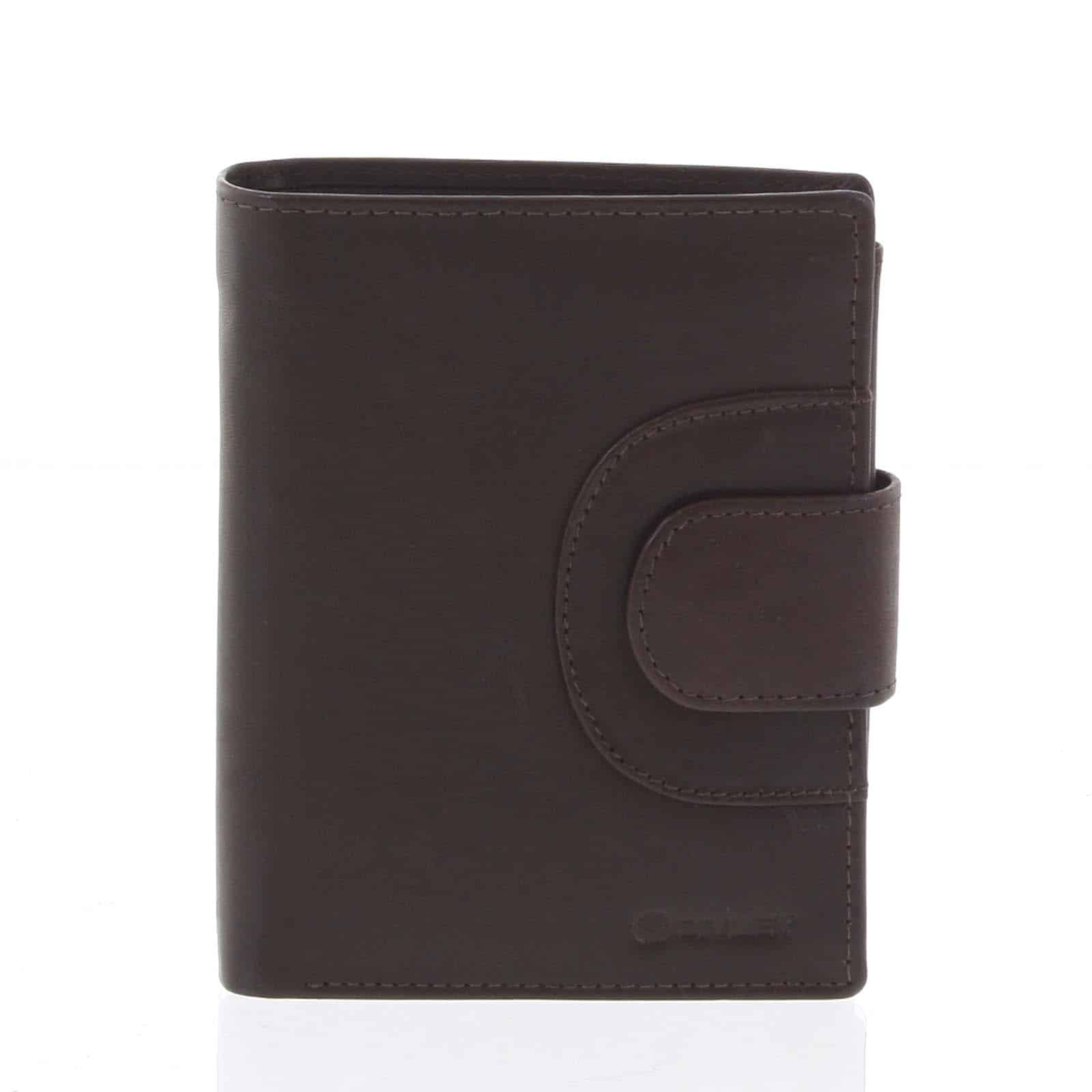 Pánská kožená prošívaná peněženka hnědá - Diviley Universe hnědá