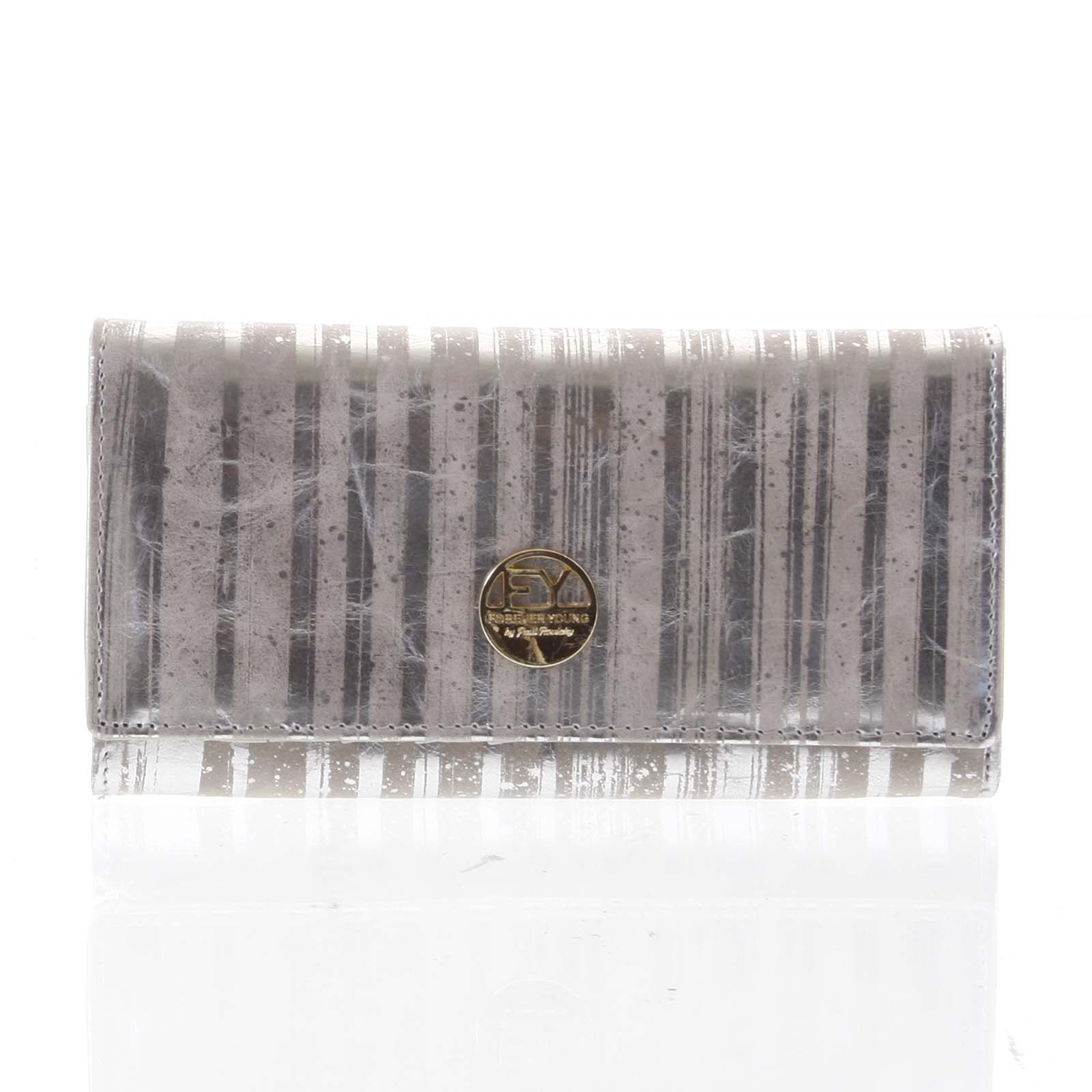 Elegantní dámská kožená peněženka stříbrná - Rovicky 64003 stříbrná