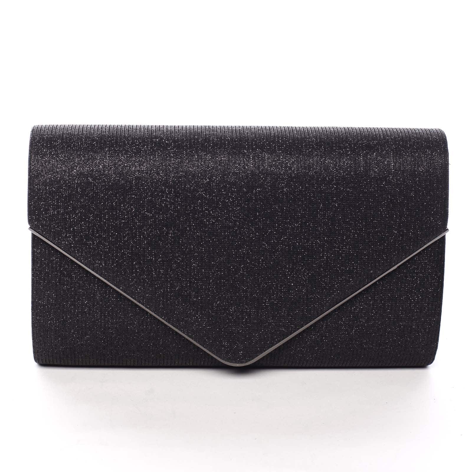 Dámské třpytivé psaníčko černé - Michelle Moon L828 černá