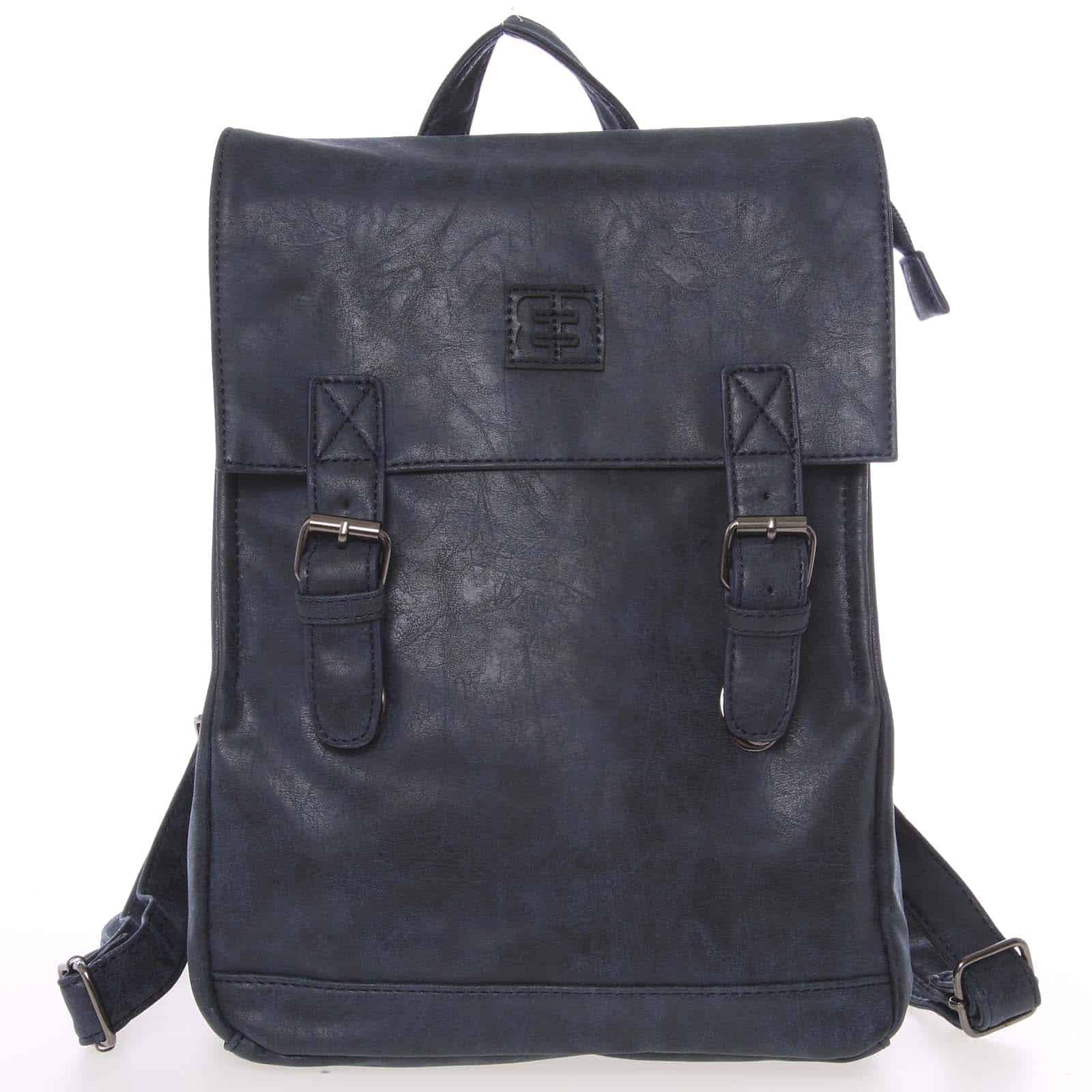 Módní stylový střední batoh tmavě modrý - Enrico Benetti Traverz   modrá