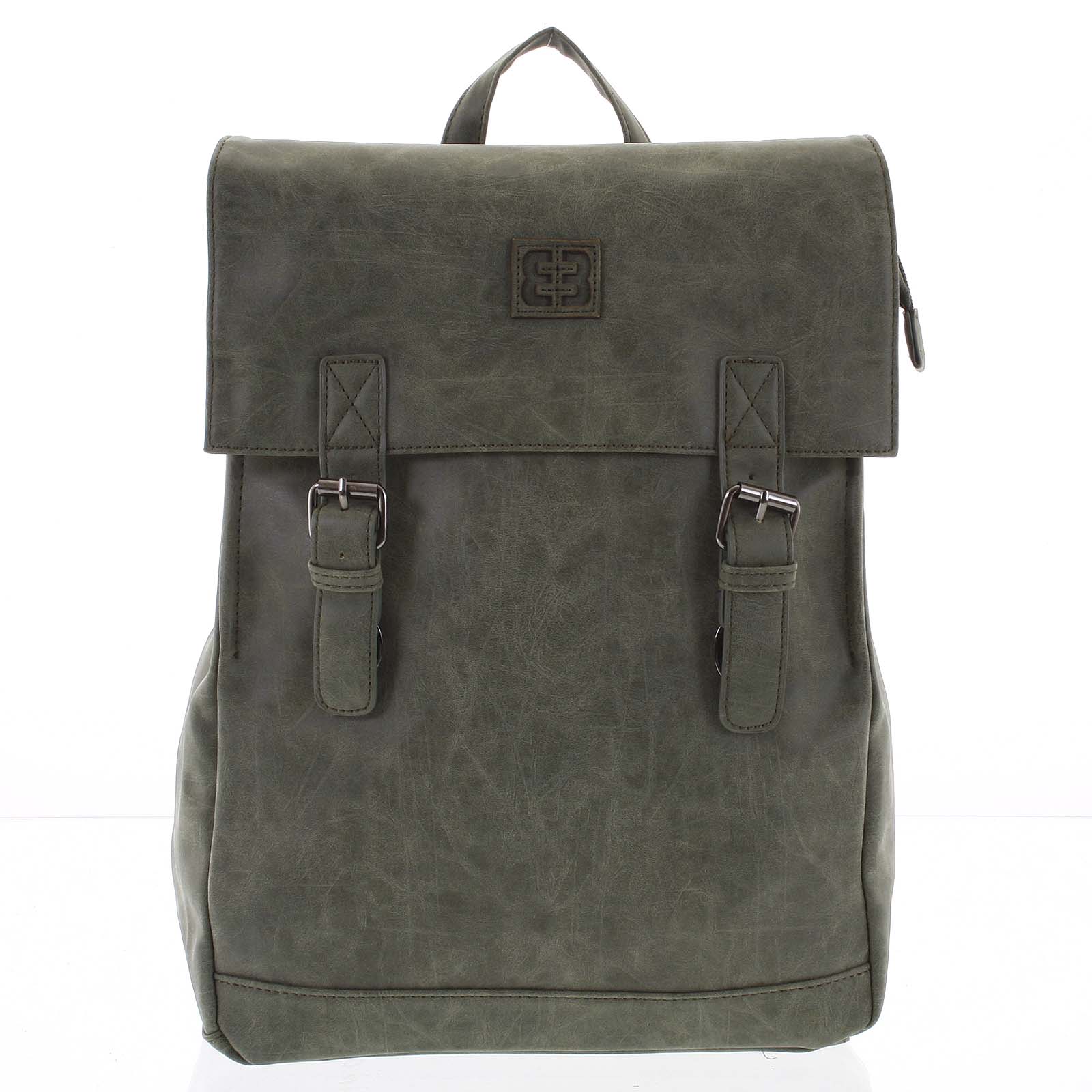 Módní stylový střední batoh olivově zelený - Enrico Benetti Traverz   zelená