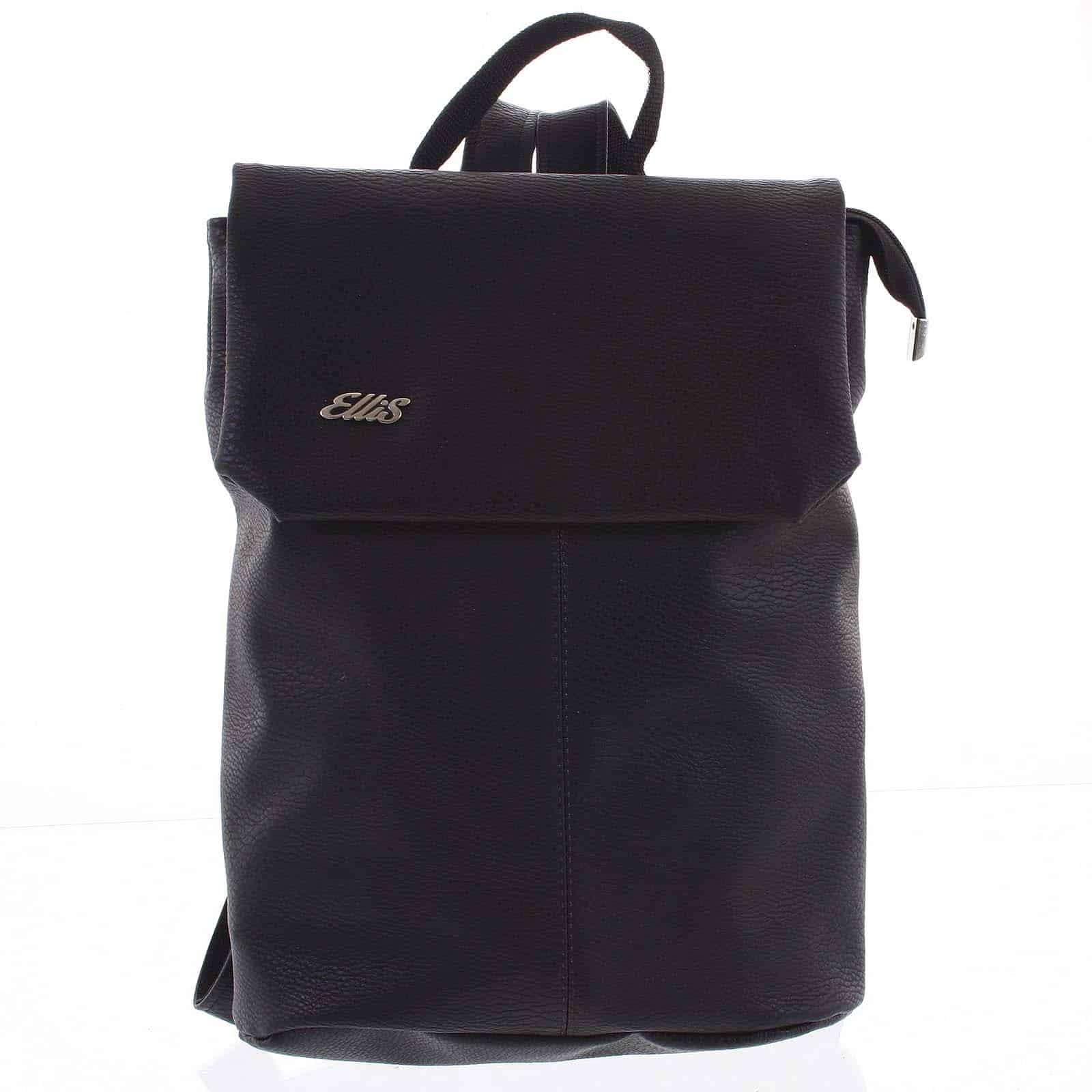 Větší měkký dámský moderní černý batoh - Ellis Elizabeth JR černá