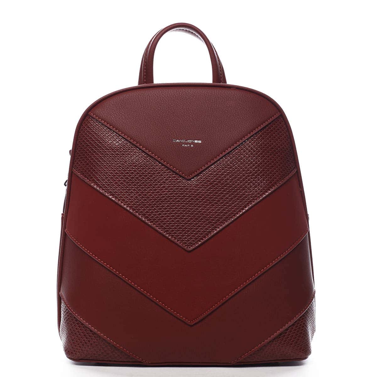 Dámský městský batoh tmavě červený - David Jones JeanBell červená